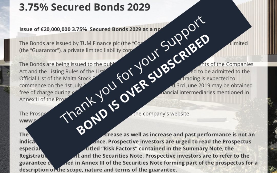 TUM Finance €20 million bond issue oversubscribed
